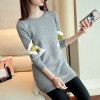 2017 autumn new women Korean version of the long section of the curling round neck knitted sweater women 603