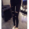 1835 cut holes high elastic leggings