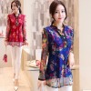 9325 # 2017 Fall New Slim Bundled Shirt Long Sleeve Shirt Printed Chiffon Blouse