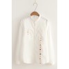 6906 stand collar embroidery pocket shirt