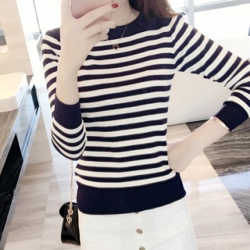 【5007】 spot black and white stripes breastfeeding sweater autumn long-sleeved sweater feeding dessert shirt shirt