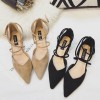 Women's sexy cross-belt pointed-toe low-heeled suede shoes