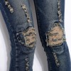 1558 autumn and winter  holes jeans women personality embroidery stretch pencil pants