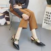 Korean black sexy fine with shallow mouth shoes