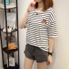 653 loose black and white striped t-shirt