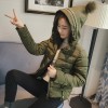 6918 real down feathers cotton women Korean version of the Slim hooded fashion wild students warm cotton jacket small cotton jacket