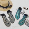 Rome word buckle toe sandals female 2017 summer Korean version of the chain slip skid flat flat with the folder foot shoes