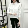 6500 preppy style white cotton shirt