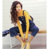 (Real shot) new loose BF wind cowboy straps pants female students leisure wide leg Siamese pants 0212 #