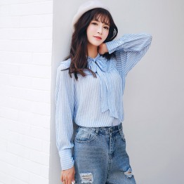 8756 fresh striped long sleeve shirt