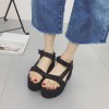 New England style Velcro Muffler High-heeled Sandals