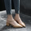 2017 new Korean version pointed thick high-heeled shoes