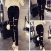 1835 cut holes high elastic leggings