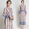 3197 Euramerica V-neck long chiffon dress