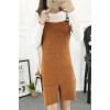 8615 new Korean fashion knitting letter worn knitting vest dress