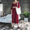 8678 off shoulder ice silk knit slip short-sleeved dress