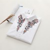 6900 # 2017 Fall new Korean version of loose long sleeves flowers embroidered students wild cotton shirt