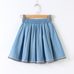 705 preppy style sweet half denim skirt