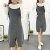 8615 new Korean fashion knitting letter worn knitting vest dress