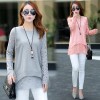 5540 large size loose fake two piece lace splicing sweater