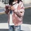 2017 real shot 8951 # loose casual personality flashing powder baseball jacket jacket thin section jacket female students