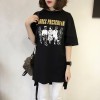 Korean version of the summer women fat mm short sleeve t shirt shirt female loose long section 3930