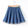 705 # four seasons wild college wind cowboy half skirt female students sweet a word skirt tight waist