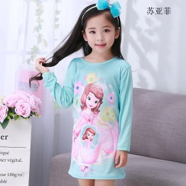 spring and autumn baby children's clothing girls long-sleeved sleep dress