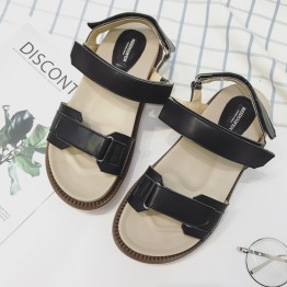 Thick heel flat casual Velcro Rome sandals