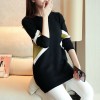 2017 autumn new women Korean version of the long section of the curling round neck knitted sweater women 603