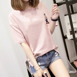 7338 embroidery short-sleeved t-shirt