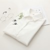 6904 # Autumn new cotton white shirt female long sleeve Slim was thin sweet embroidered temperament ladies shirt