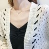 Thirteen real shot Korean fashion trend female simple hollow sweater sweater outside the loose outside the loose