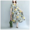 3512-1 # real shot 2017 summer new art large size women's cotton and linen dress