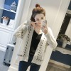 Thirteen real shot Korean fashion trend female simple hollow sweater sweater outside the loose outside the loose