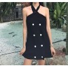 9358 # Korean fashon halter strapless slim knit dress