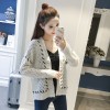 Thirteen real shot Korean fashion trend female simple hollow sweater sweater outside the loose outside the loose