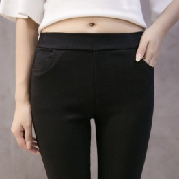 1808 real shot) spring and summer new nine points wear leggings pants black pants pants thin section was thin elastic pants