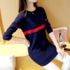 2017 autumn new women Korean version of the long section of the curling round collar Slim knitted sweater women 602