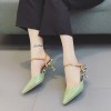 Baotou sandals 2017 new word with students wild Korean black sexy high heels female summer fine with pointed