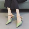 Korean black sexy high heels pointed-toe sandals