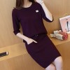 723 fashion sweater shirt with lacing waist skirt