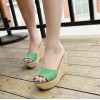 Summer Korean fashion suede platform high-heeled slipper