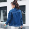 8764 2017 Autumn rose embroidery denim jacket