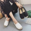 2017 new leather flat-bottomed fisherman shoes female Korean round head a pedal lazy footwear straw shemp rope flat shoes