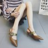 Baotou sandals female summer 2017 new tip in the college with wild Korean black sexy fine with shallow mouth shoes
