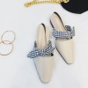 2017 new students Korean version of the flat flat with college wind sweet bow flat sandals