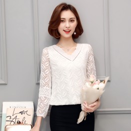 1705 Slim long sleeve V-neck fashion loose waist shirt 