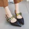 Baotou sandals female summer 2017 new tip in the college with wild Korean black sexy fine with shallow mouth shoes