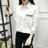 6500 preppy style white cotton shirt